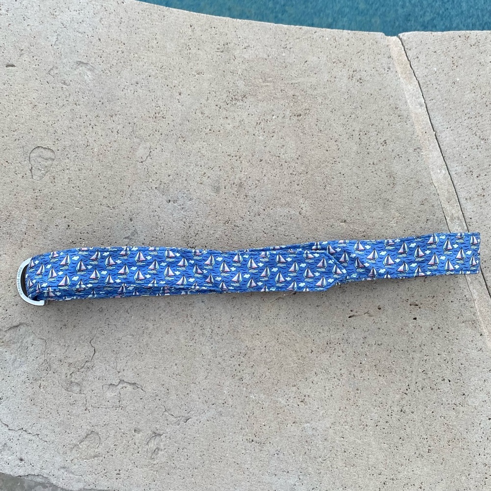Vineyard Vines Silk Sailboat D-Ring Belt